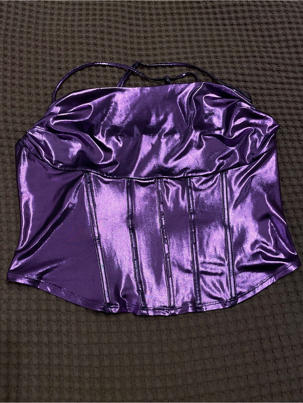 Women’s Purple Satin Corset Top